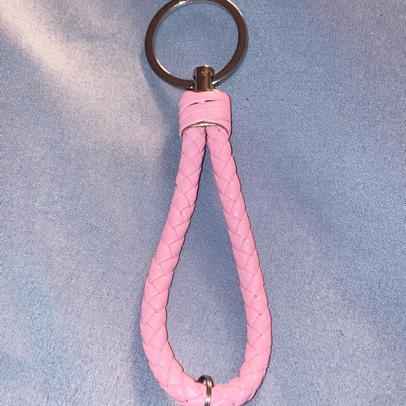 Pink Braided Loop Keychain with Pendant - Women Accessories - Picture 2 of 4